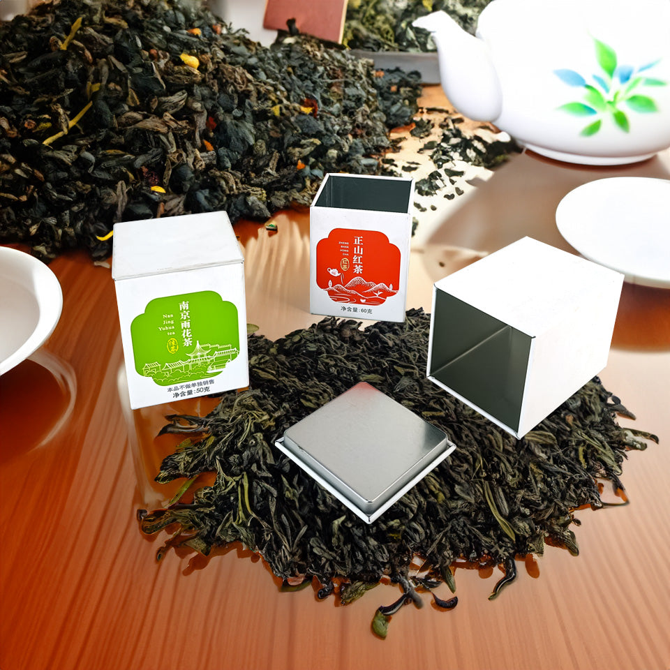 JYB custom square tea can with printed